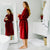 Unisex Dressing Gown - Duchess Claret Side View Full | Bown of London